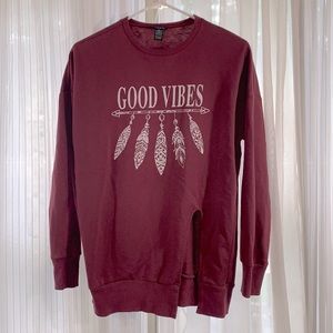 Rue 21 Good Vibes Long Sleeve Sweatshirt Top M